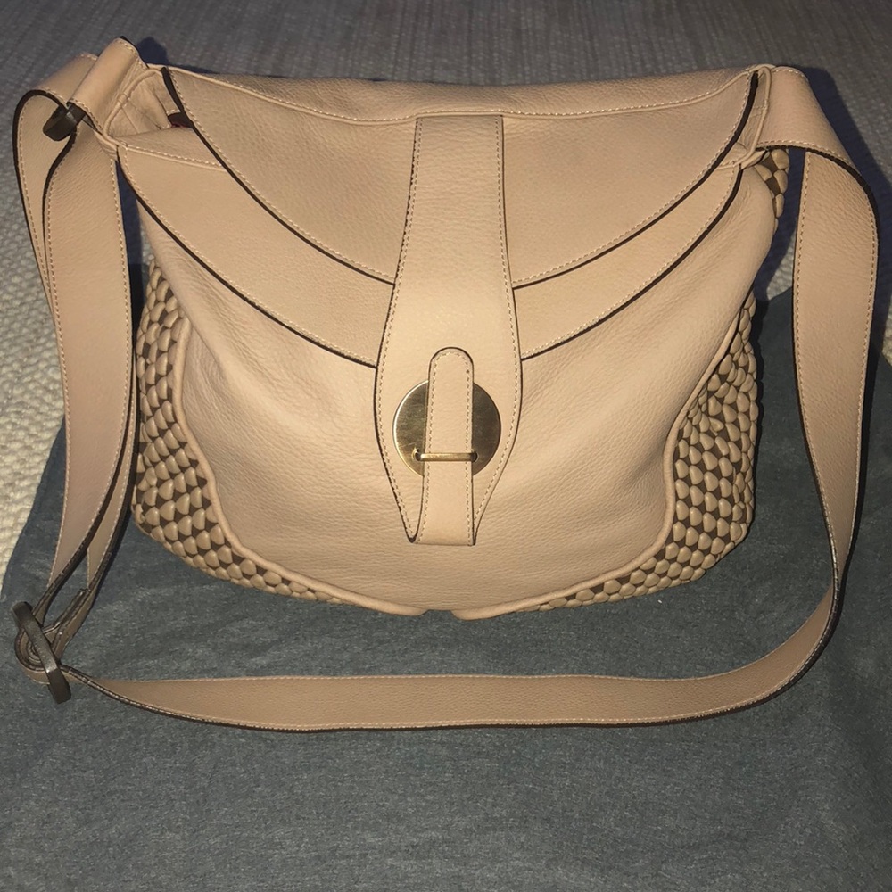 Tissa Fontaneda Crossbody Taupe lambskin bag